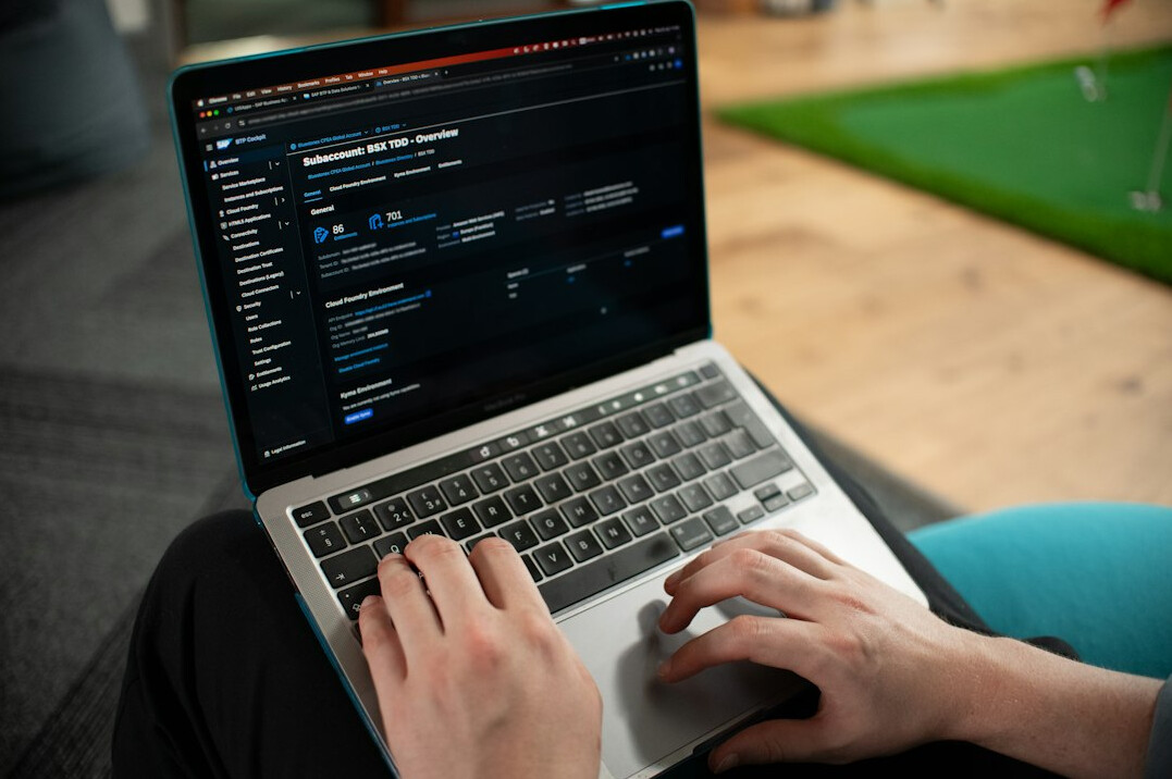 programmer working on laptop